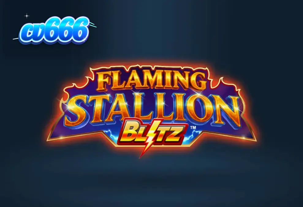 Flaming Stallion Blitz স্লট গেমের মরুভূমি থিম এবং নীল ঘোড়া